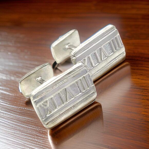 Tiffany & Co Estate "Atlas" Cufflinks Sterling Silver 9.43 Grams TIF779 - Picture 1 of 8